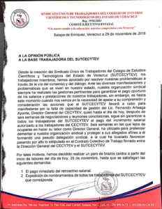 Cecytev La Laguna Huelga